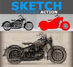极品PS动作－素描草图：Sketch Photoshop Action
